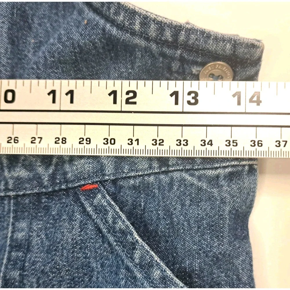 Girl's 6X JUST FRIENDS Denim Blue Jean‎ Dress Jumper Classic Embroidered Cotton